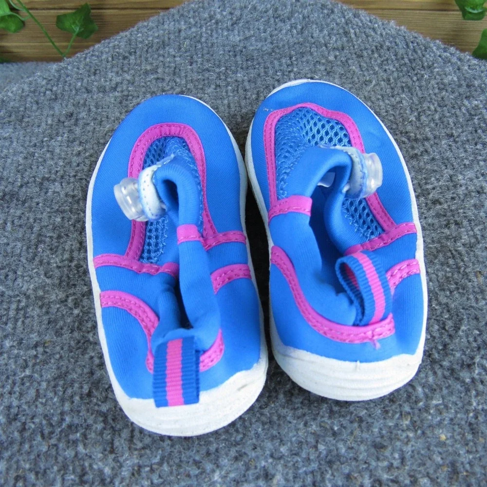 Speedo Girls Water Shoes Sz T 6-7 Medium Blue Synthetic‎ Drawstring